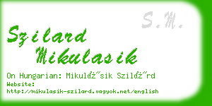 szilard mikulasik business card